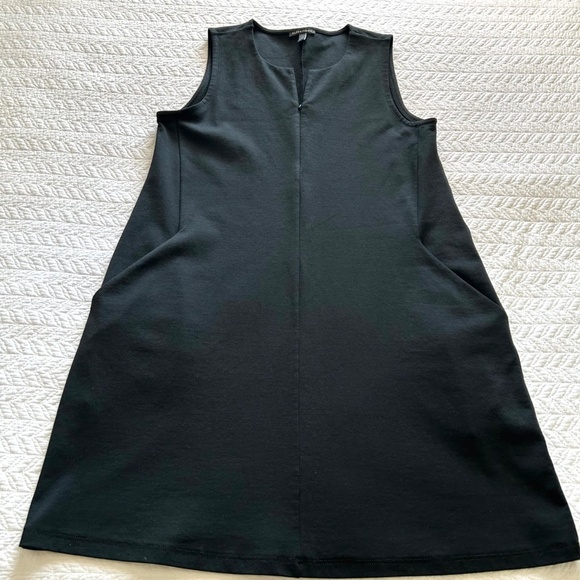 Eileen Fisher Ponte Zip Front Sleeveless Short Dress/Jumper Black Size M - Picture 6 of 11
